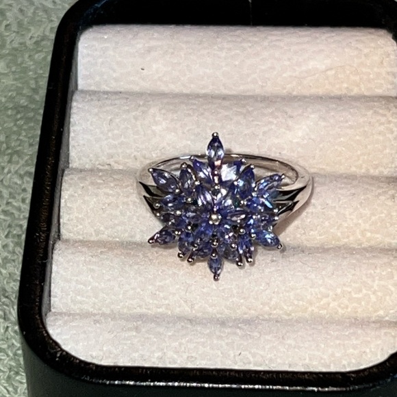 Tanzanite & Blue Diamond Ring Size 9 925 - Picture 4 of 7